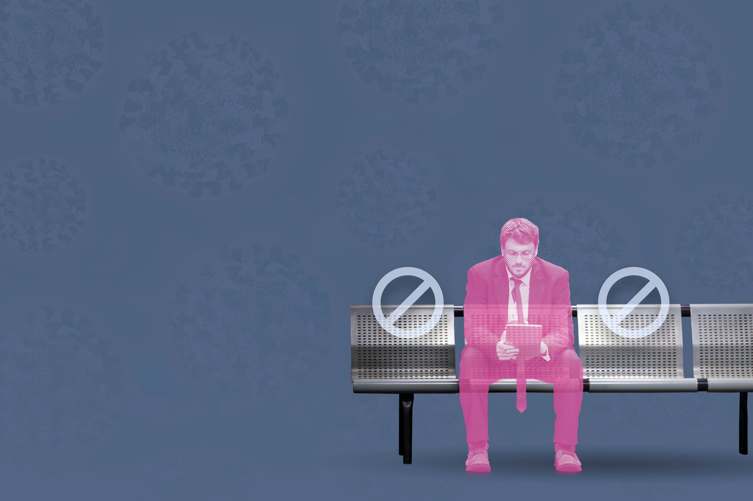 Colored businessman sitting on a bench 
