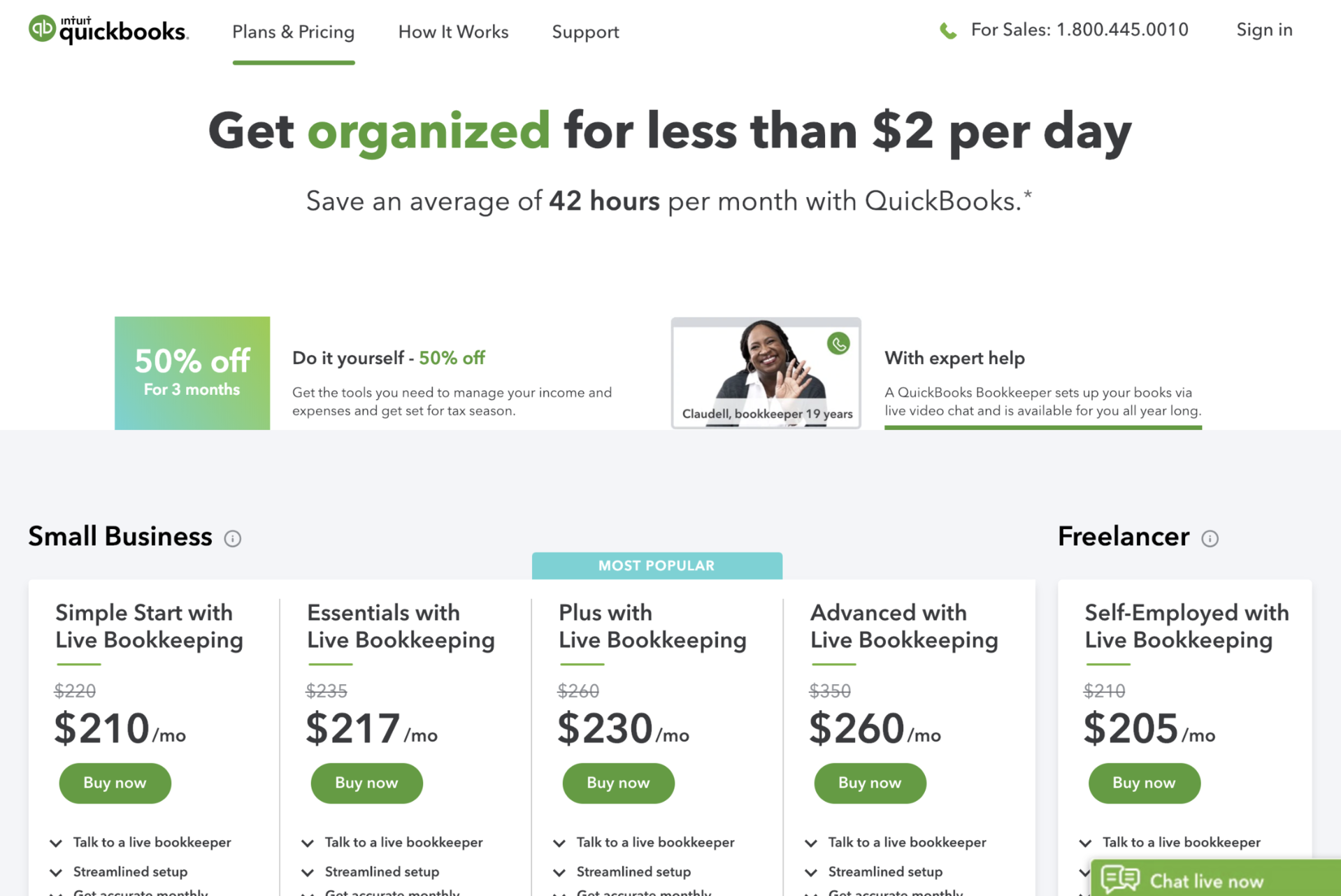 QuickBooks Live Bookkeeping Pricing
