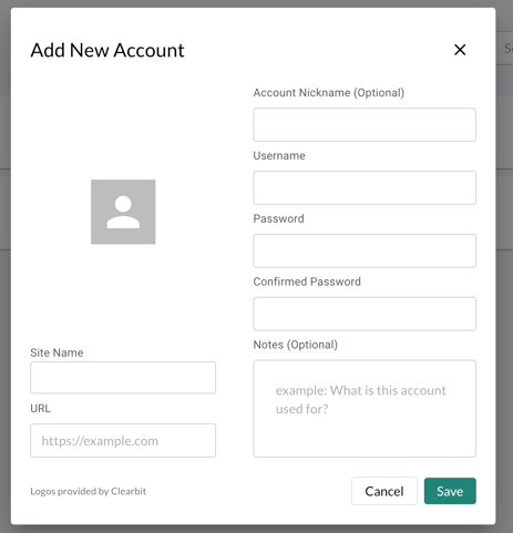 PW mgr add account