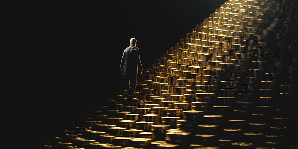 man-gold-coins-steps-made-money