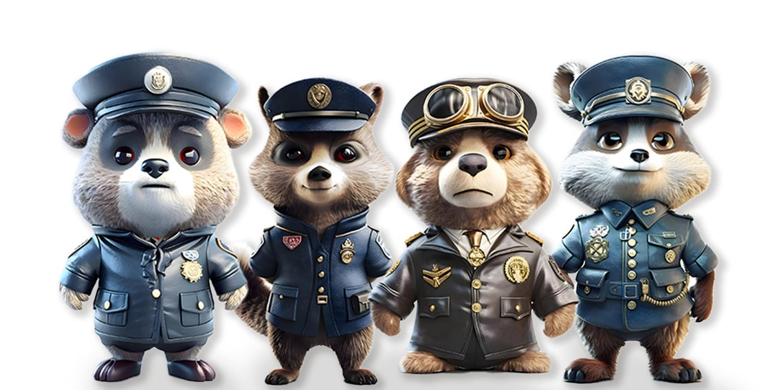 3d-rendering-cute-bears-police-uniform