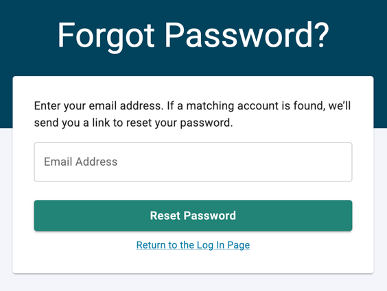 forgot password screenshot 2