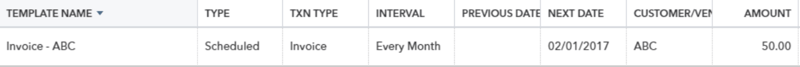 quickbooks online tutorial, recurring transactions, recurring transactions templates16