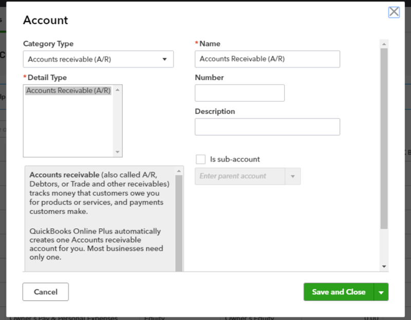 quickbooks online tutorial, chart of accounts