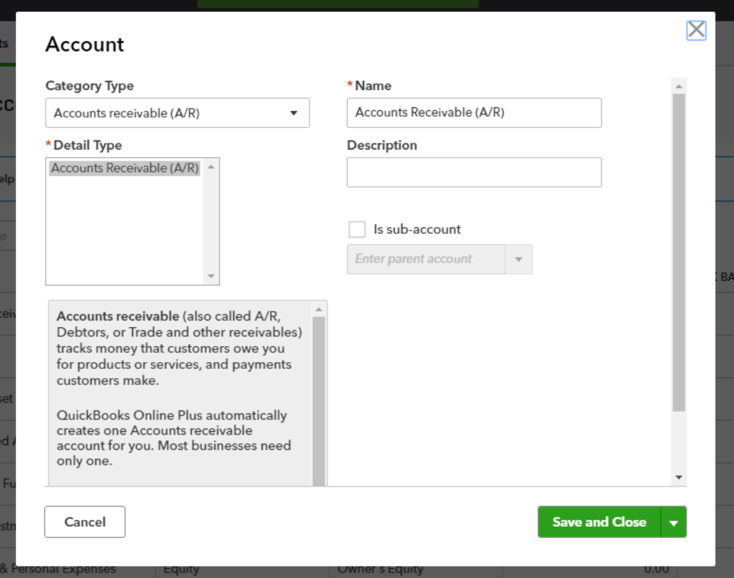 Quickbooks Personal Finance Chart Of Accounts