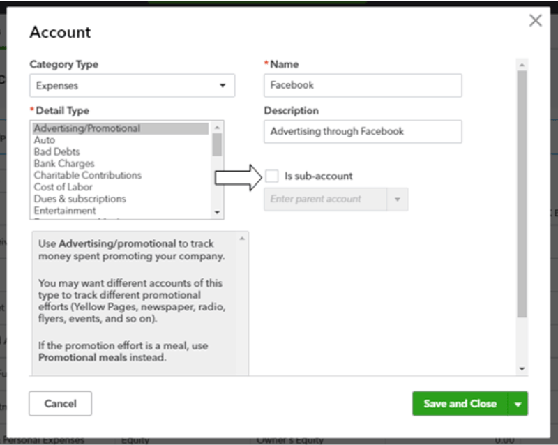 quickbooks online tutorial, chart of accounts