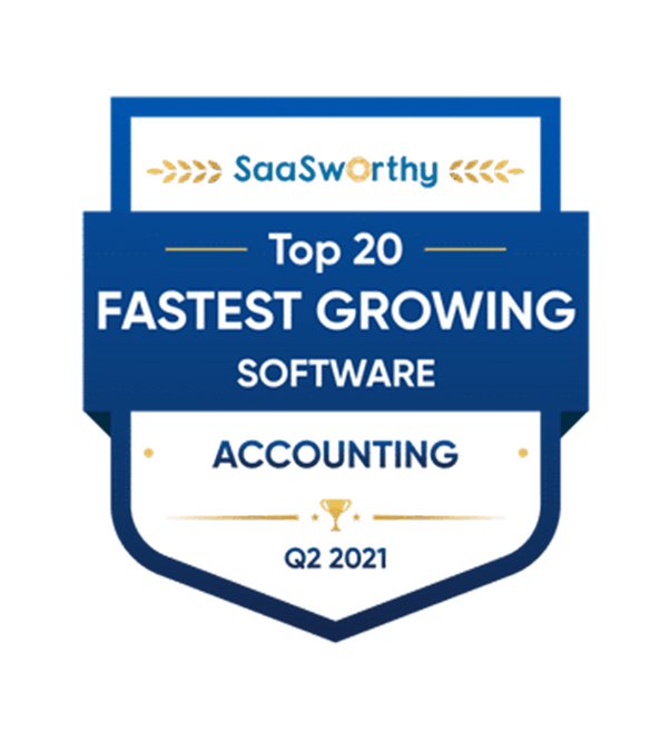 Badge SaaSworthy Fastest Growing Software 2021
