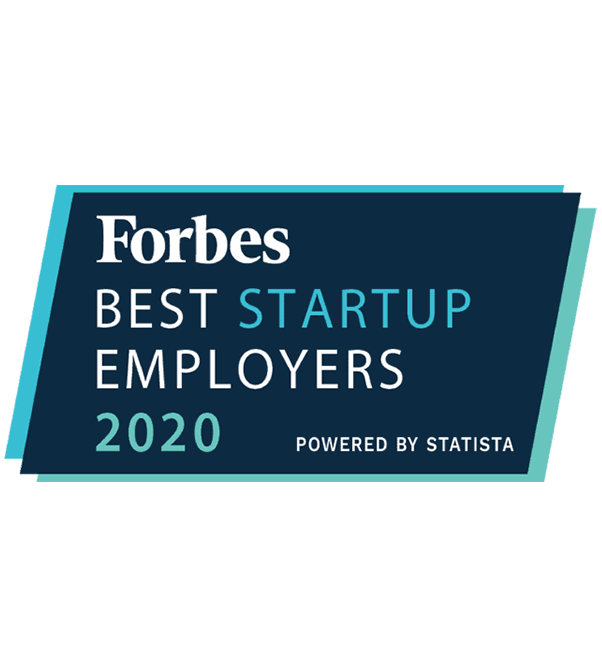 Badge Forbes best starup employers 2020