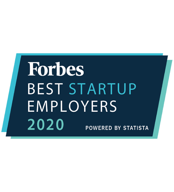 Badge Forbes best starup employers 2020