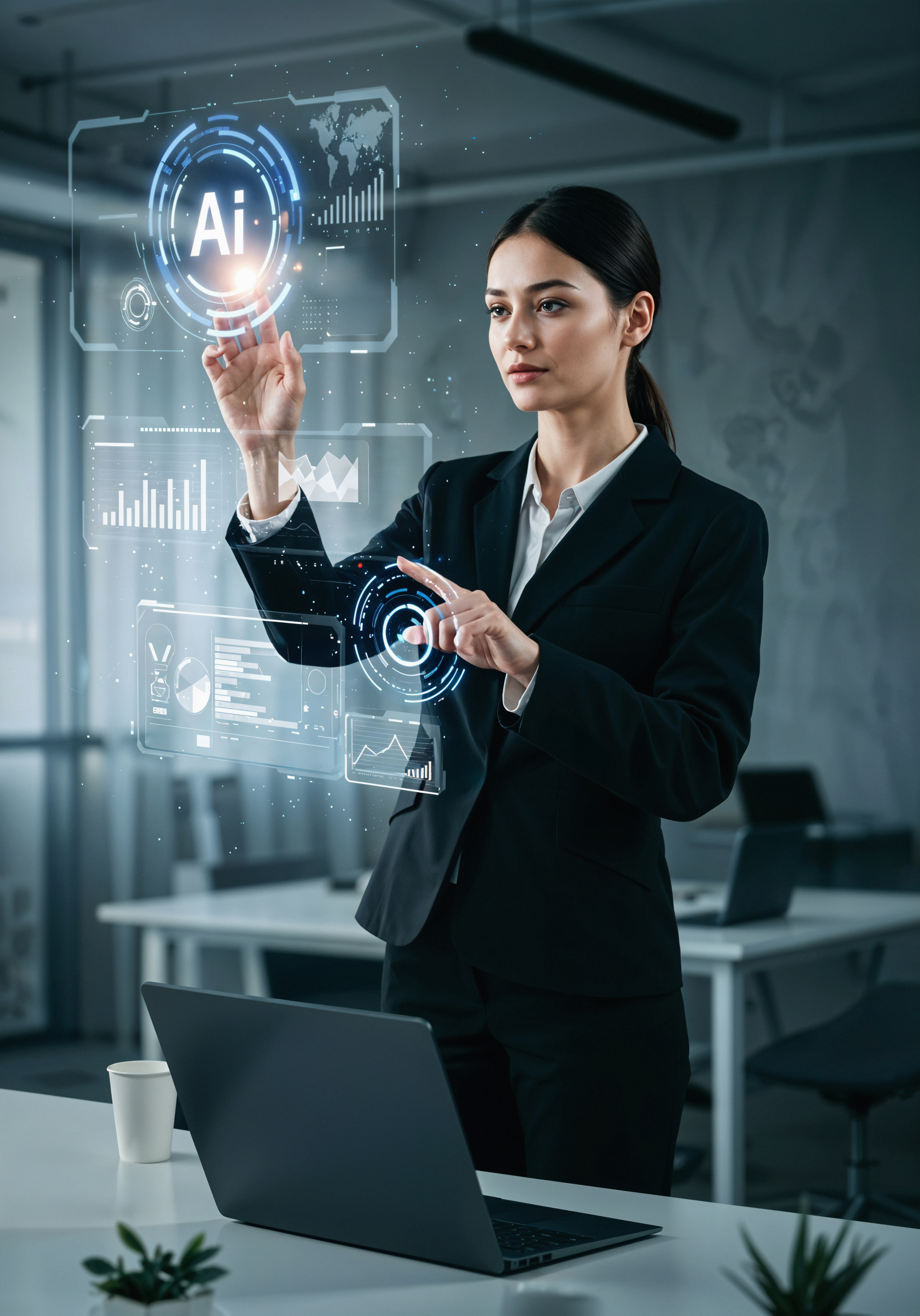 AI business leader working with an AI interface