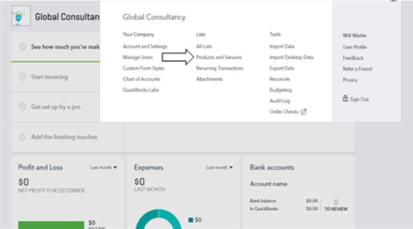 quickbooks online tutorial, quickbooks products and services 2